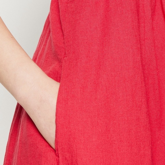 Abercrombie & Fitch Pink Mini Babydoll Ruffle Sleeve Linen Dress - Women’s S - Picture 10 of 16